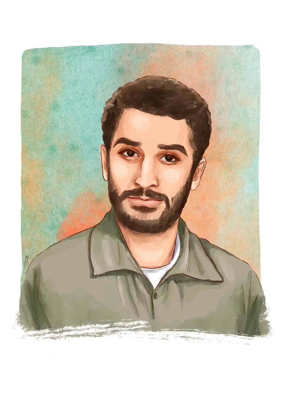 نقاشی چهره شهید فرهاد نصیری